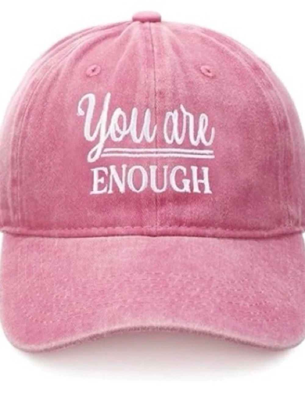Pink Embroidered Baseball Cap